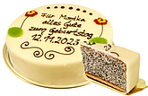 Große beschriftbare Mohntorte