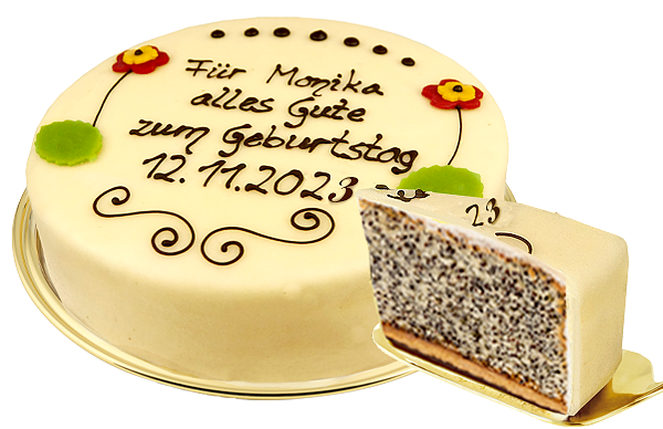 Große beschriftbare Mohntorte Große beschriftbare Mohntorte