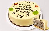 Große beschriftbare Mohntorte