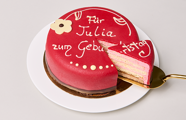 Beschriftbare Waldhimbeertorte