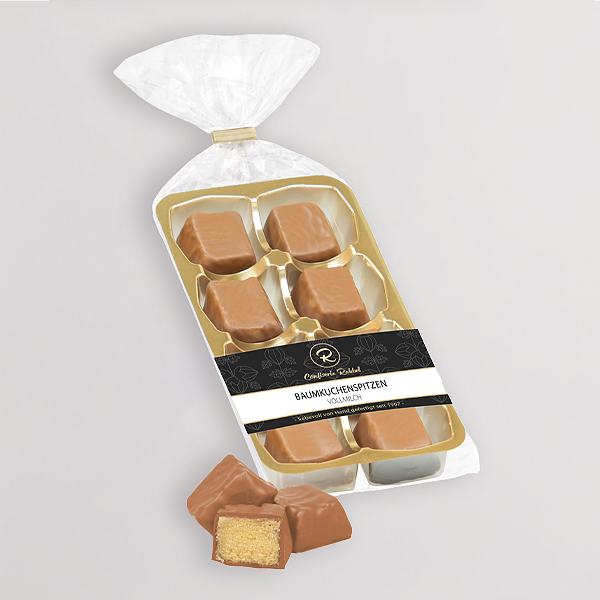 Baumkuchenspitzen mit Vollmilchschokoladenüberzug (100 g)