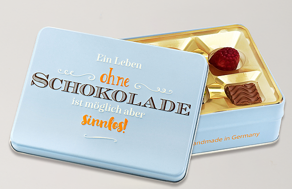 Präsentdose „Ein Leben ohne Schokolade...“