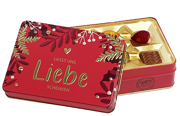 Präsentdose „Lasst uns Liebe schenken“